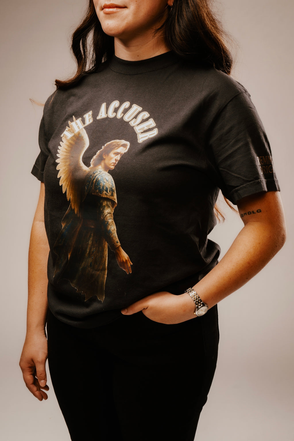 THE ACCUSER "DROP I" PREMIUM TEE IN BLACK