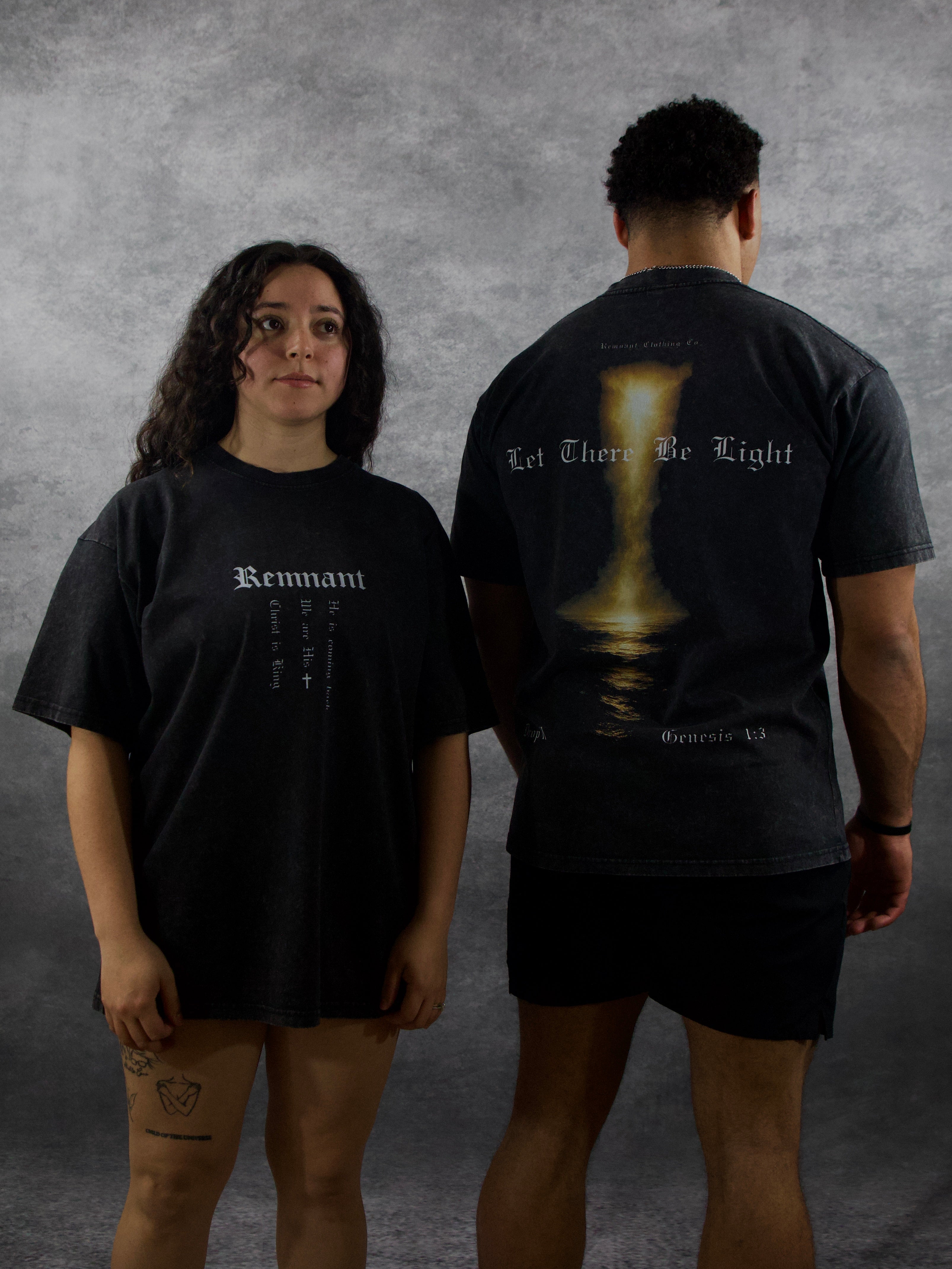 LET THERE BE LIGHT PREMIUM WASHED TEE IN BLACK