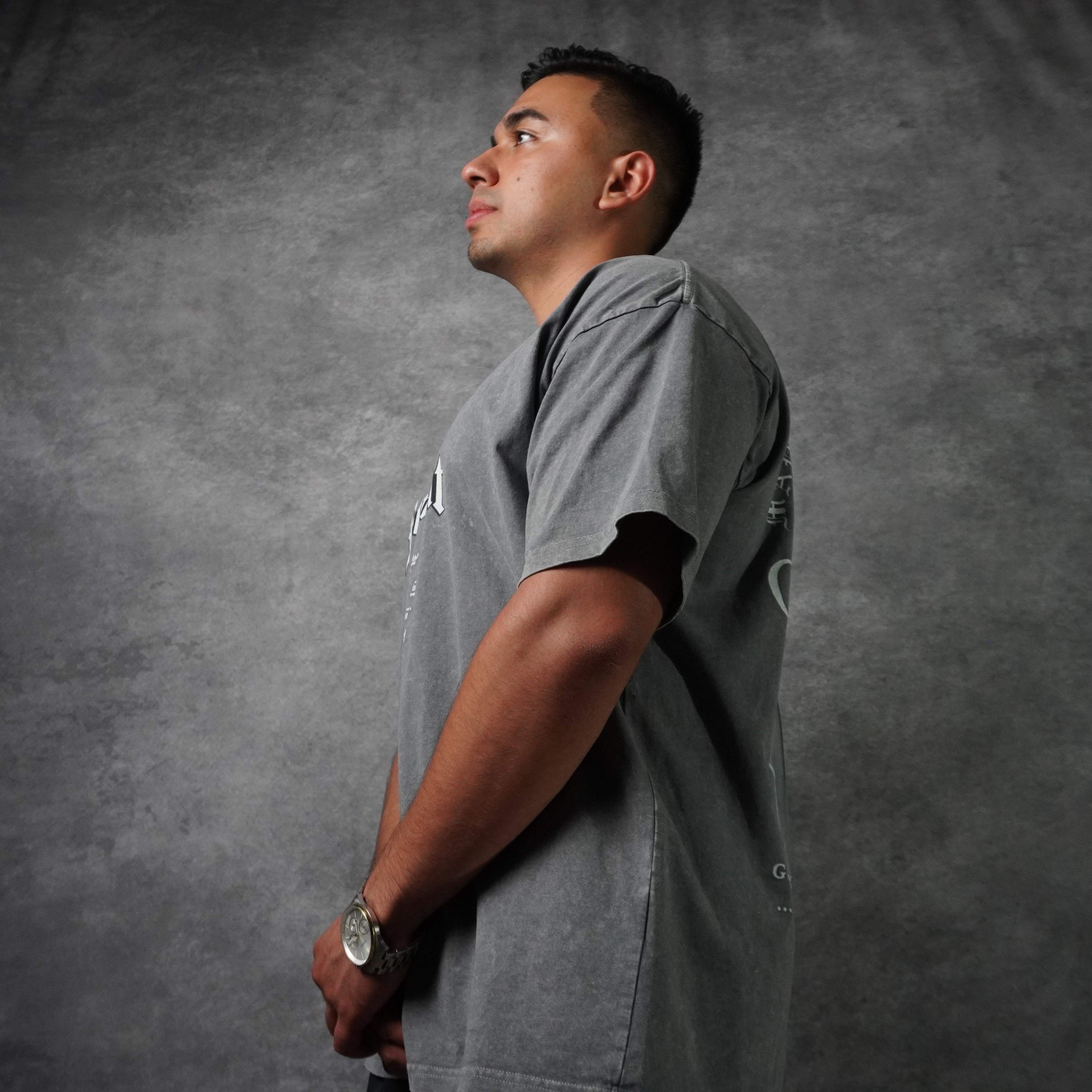 MADE IN HIS IMAGE PREMIUM WASHED TEE IN GRAY