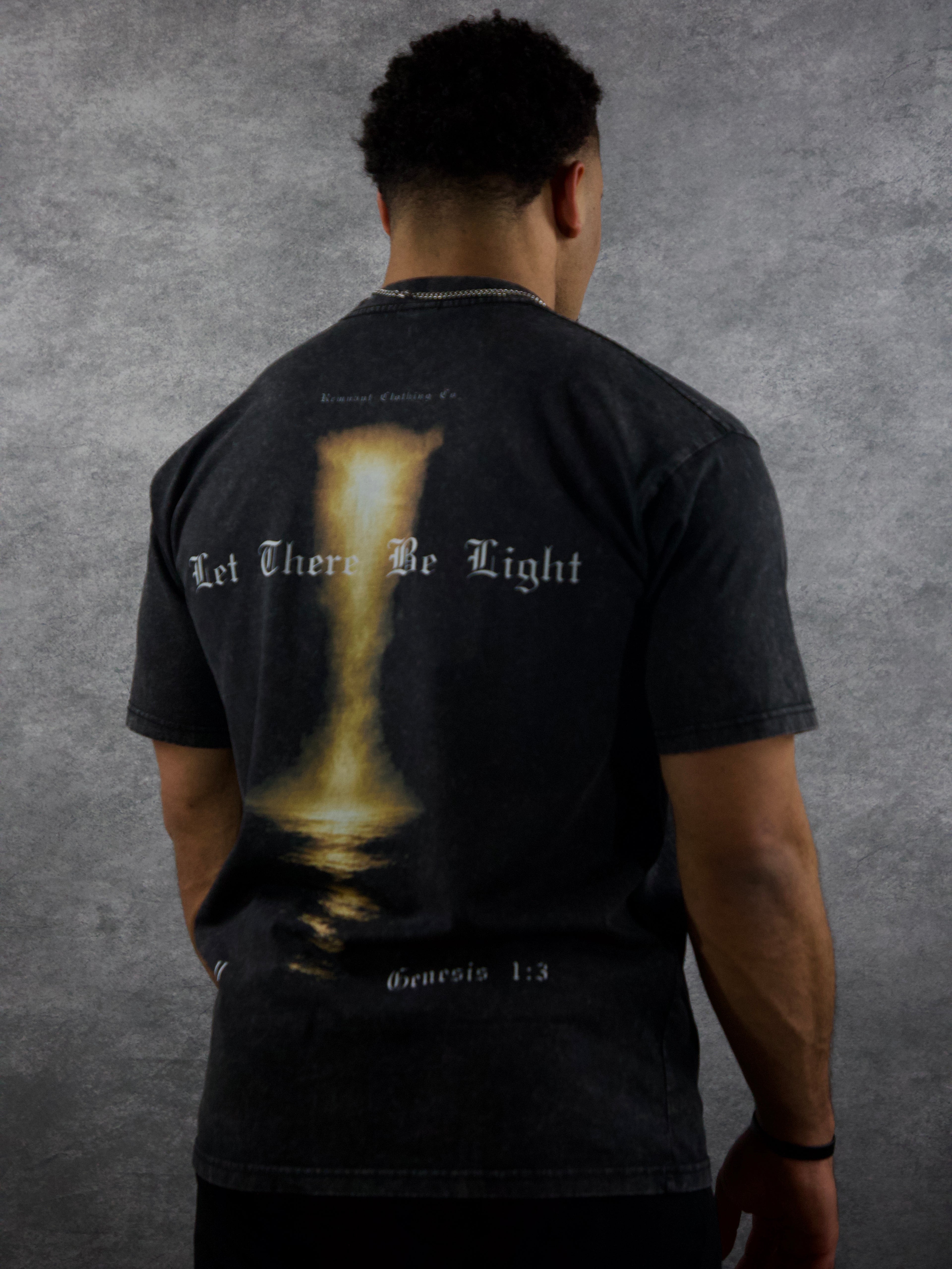 LET THERE BE LIGHT PREMIUM WASHED TEE IN BLACK