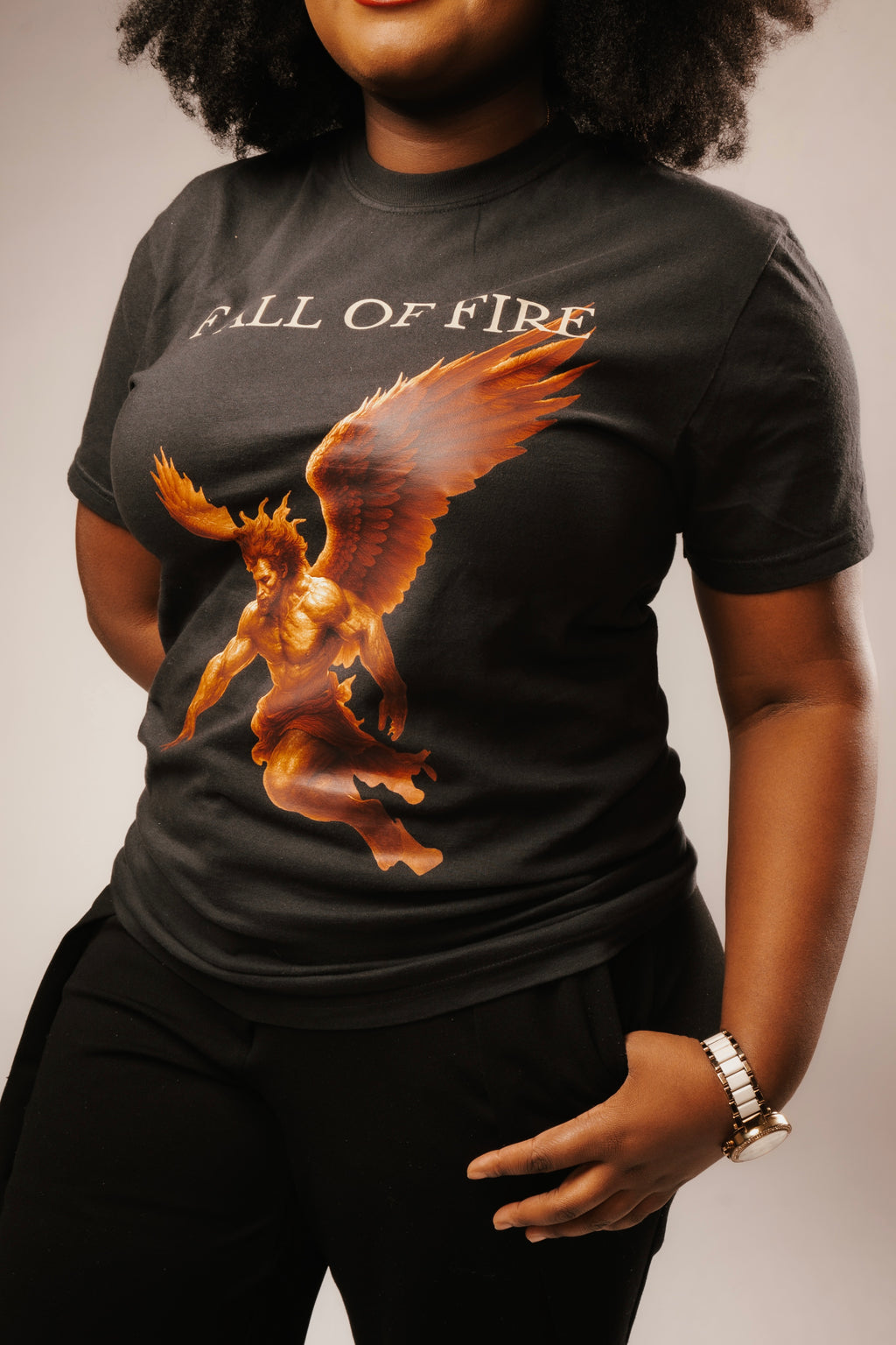 FALL OF FIRE "DROP I" PREMIUM TEE IN BLACK