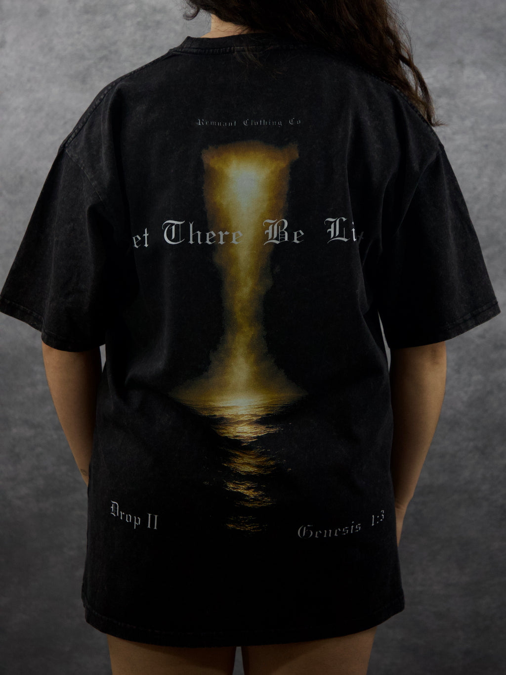 LET THERE BE LIGHT PREMIUM WASHED TEE IN BLACK