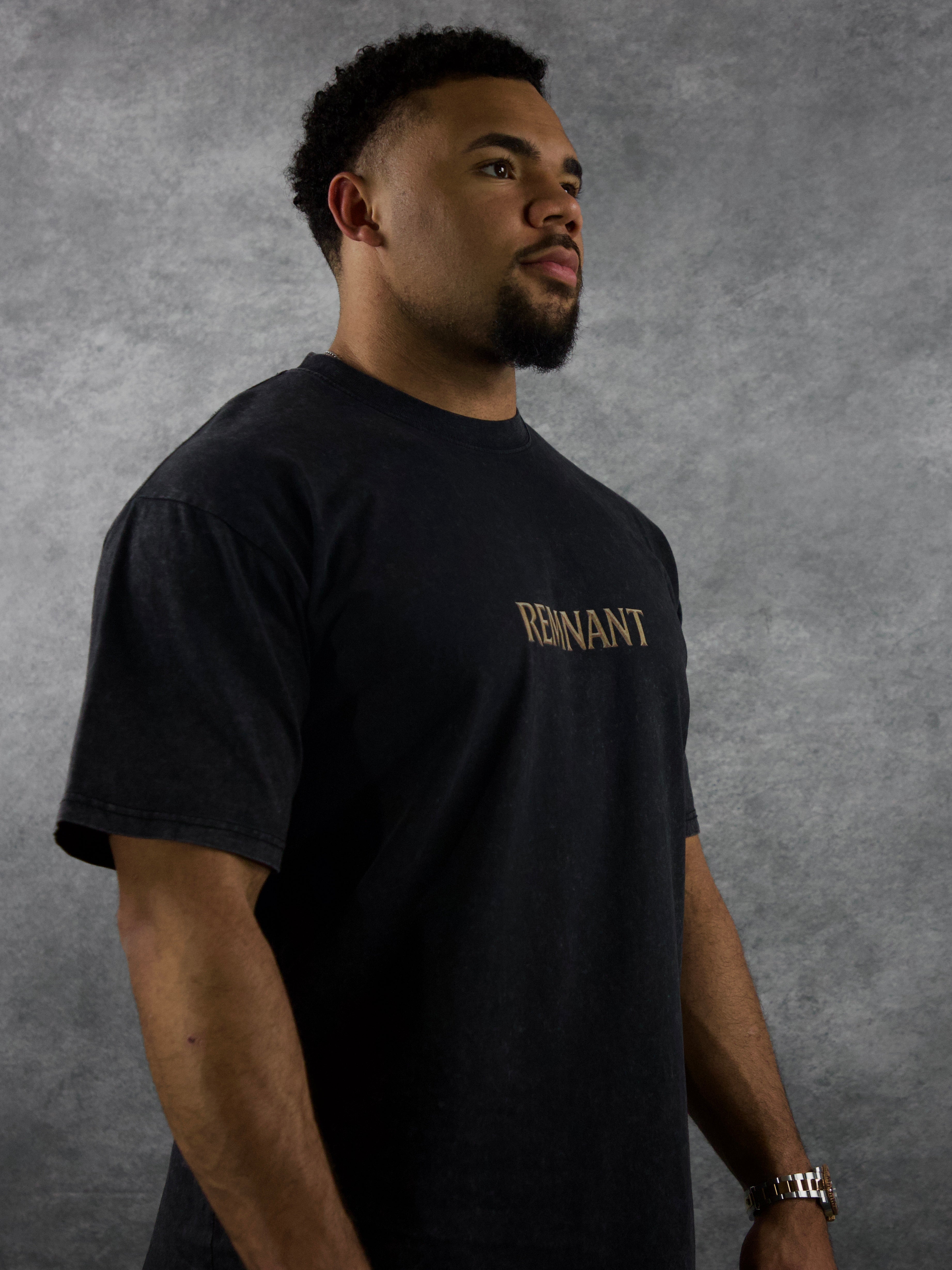 PANTHER PREMIUM WASHED TEE IN BLACK