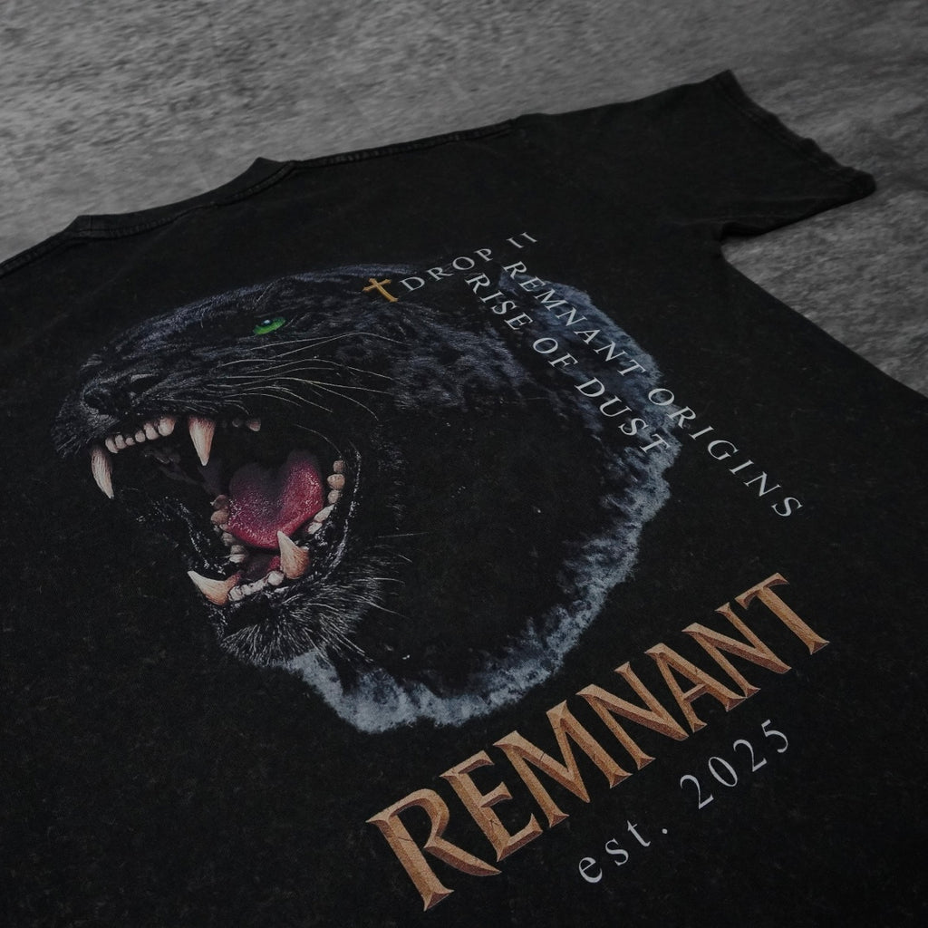 PANTHER PREMIUM WASHED TEE IN BLACK