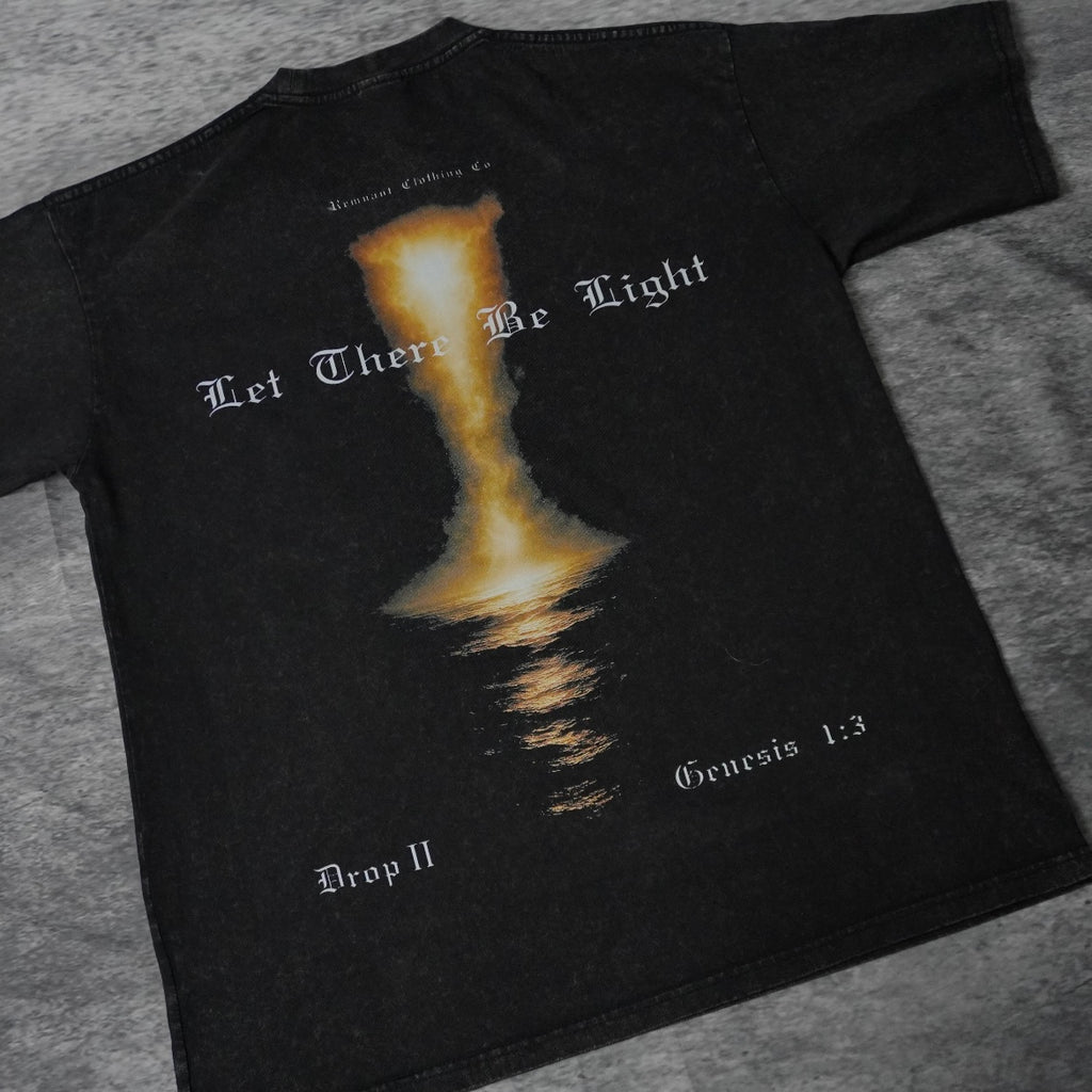 LET THERE BE LIGHT PREMIUM WASHED TEE IN BLACK