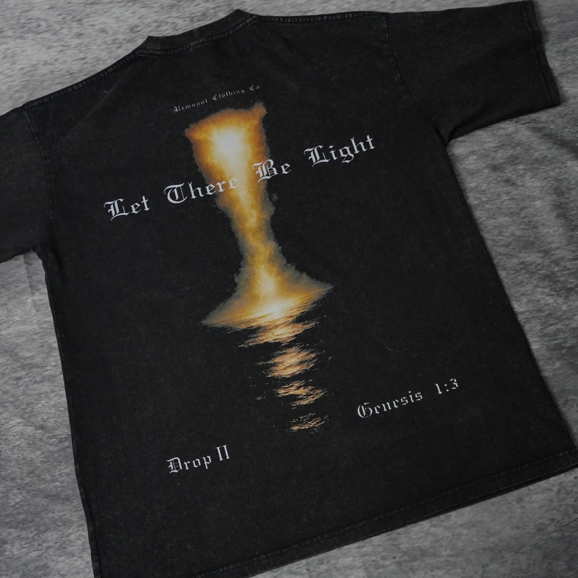 LET THERE BE LIGHT PREMIUM WASHED TEE IN BLACK
