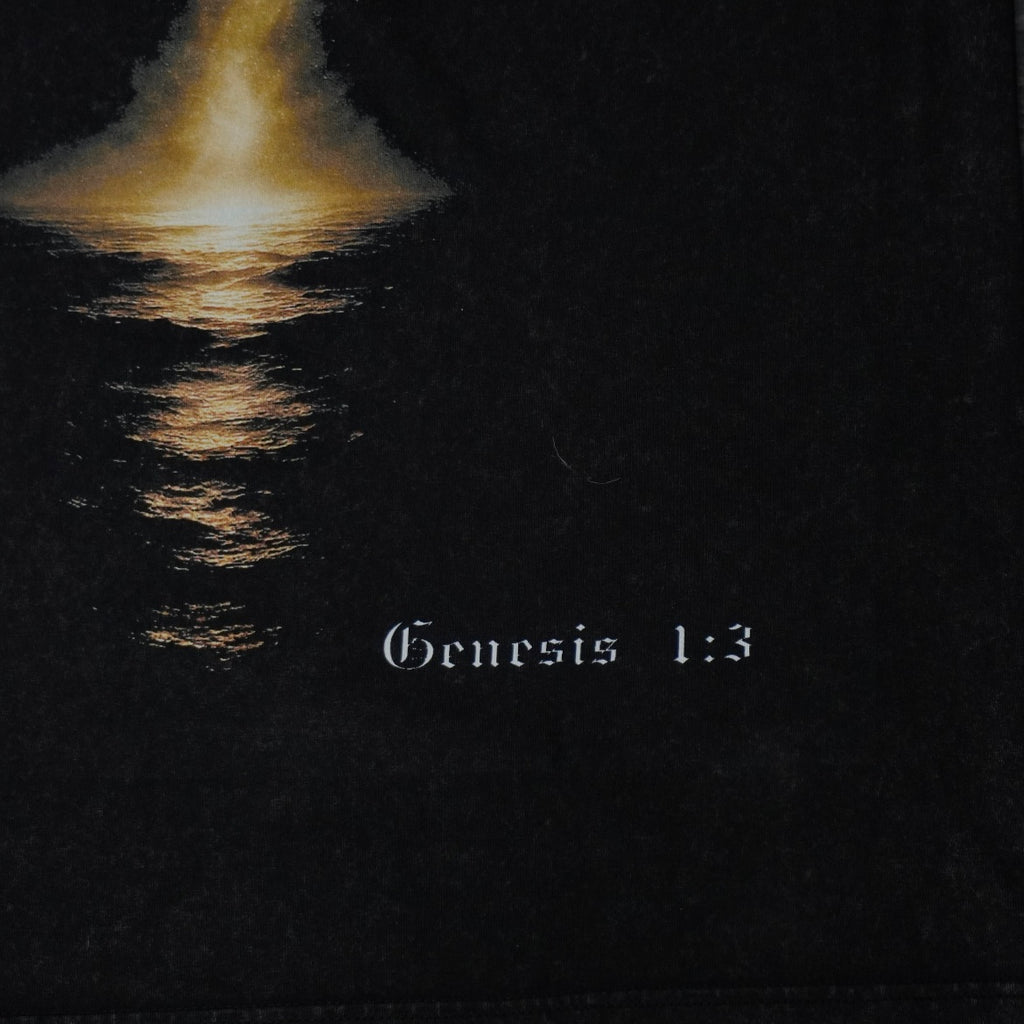 LET THERE BE LIGHT PREMIUM WASHED TEE IN BLACK