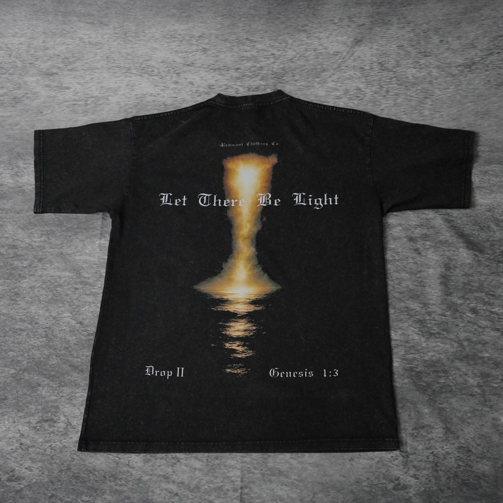 LET THERE BE LIGHT PREMIUM WASHED TEE IN BLACK