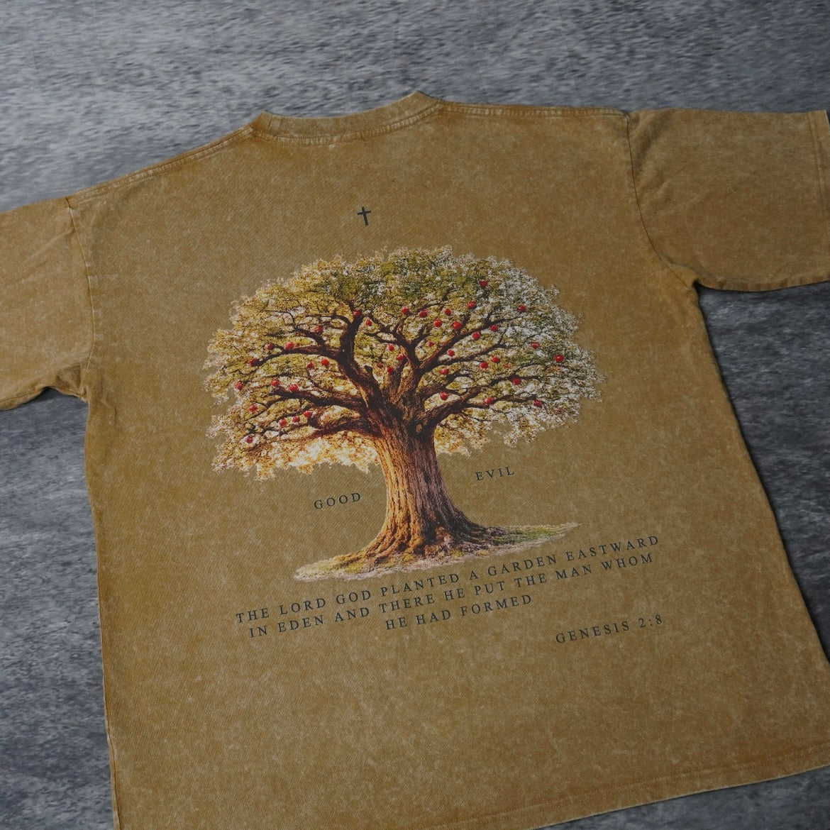 TREE OF GOOD & EVIL PREMIUM WASHED TEE IN SAND