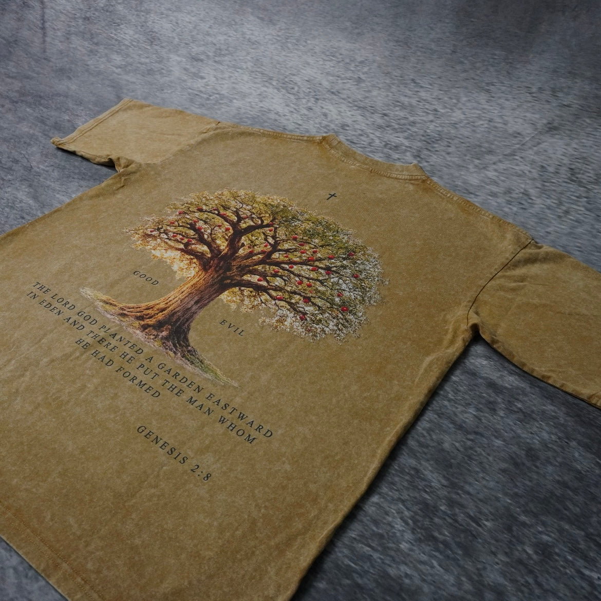 TREE OF GOOD & EVIL PREMIUM WASHED TEE IN SAND