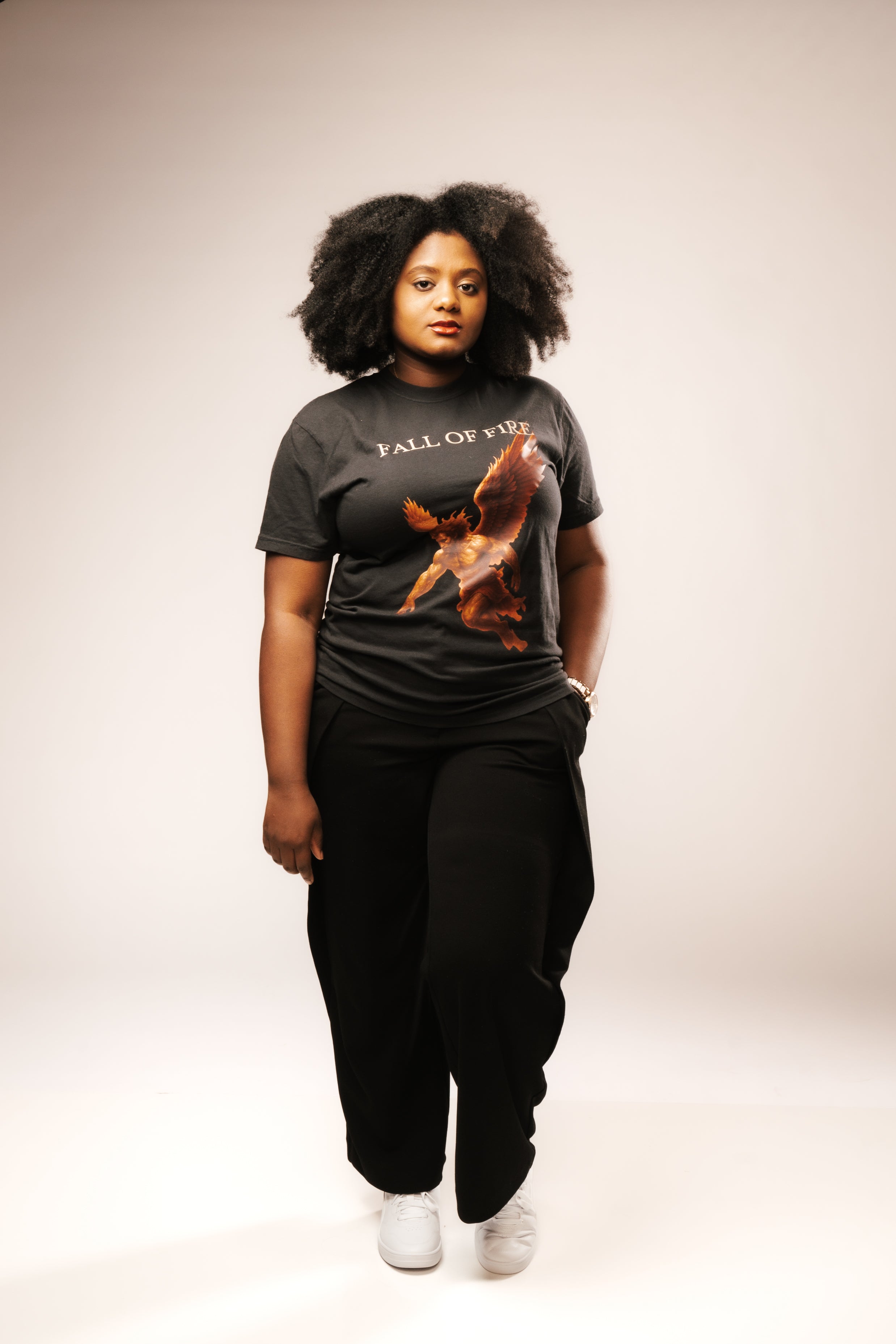 FALL OF FIRE "DROP I" PREMIUM TEE IN BLACK