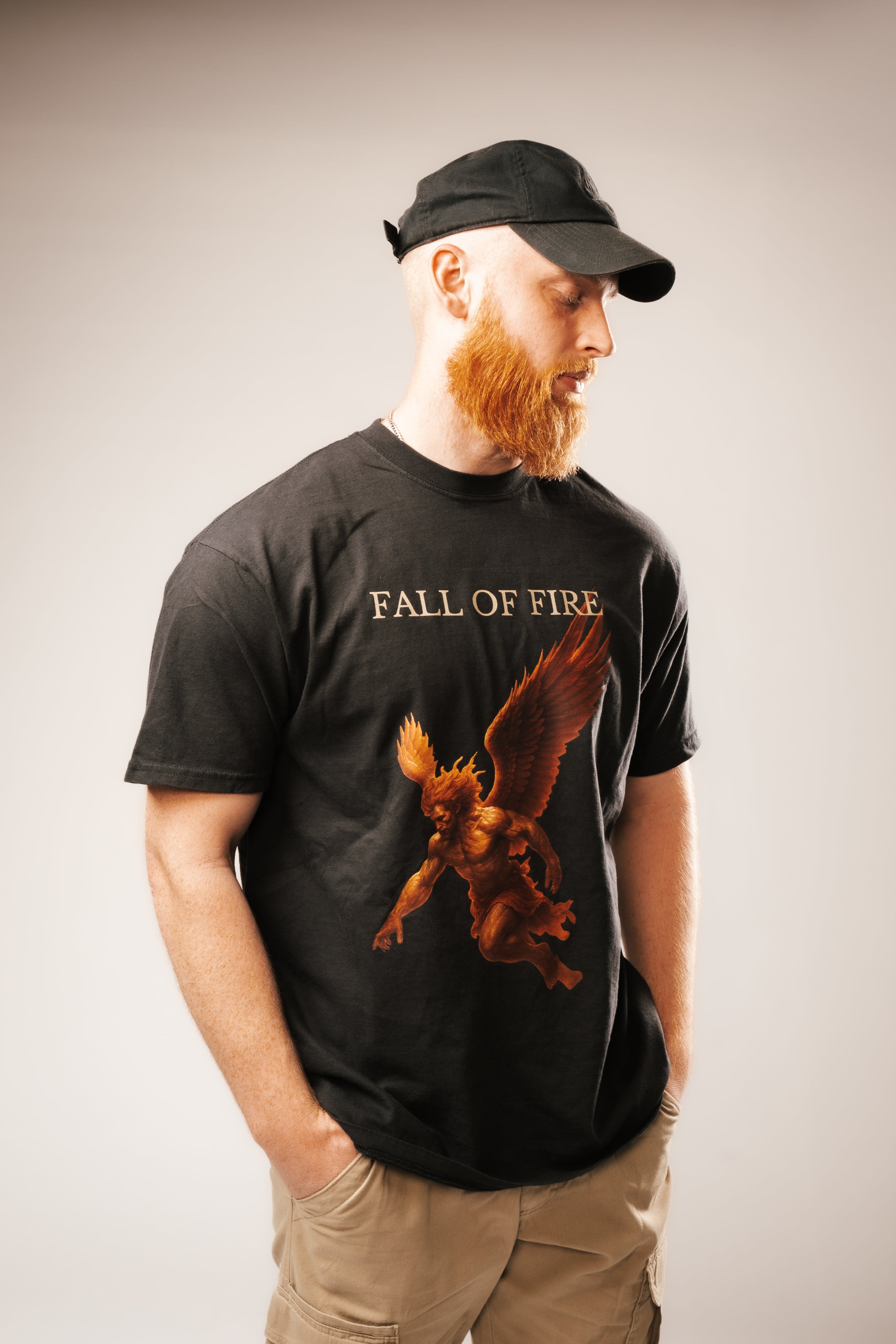 FALL OF FIRE "DROP I" PREMIUM TEE IN BLACK