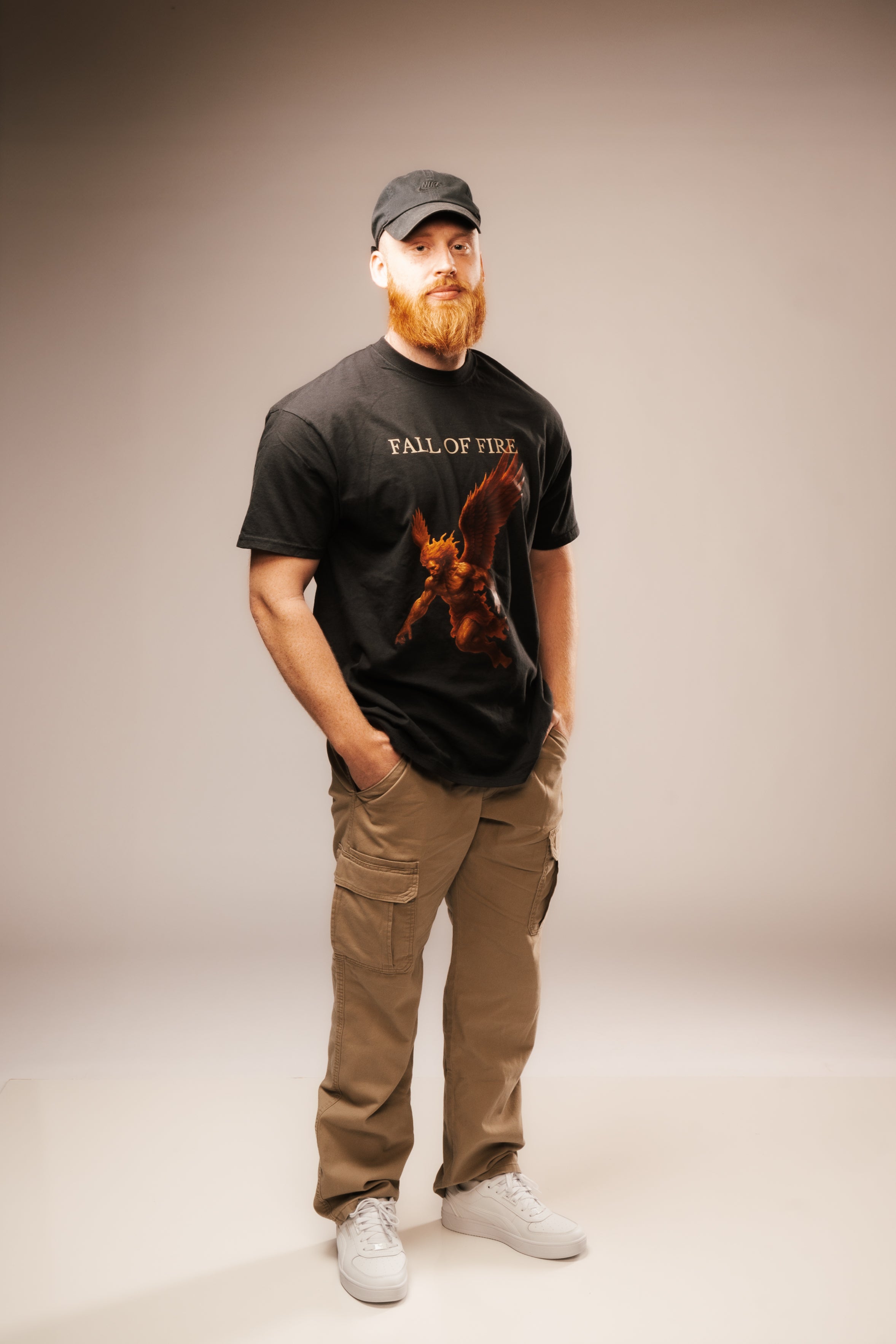 FALL OF FIRE "DROP I" PREMIUM TEE IN BLACK